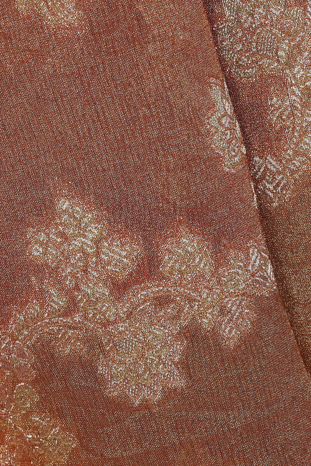 Banarasi Tissue Organza Dark Peach Saree