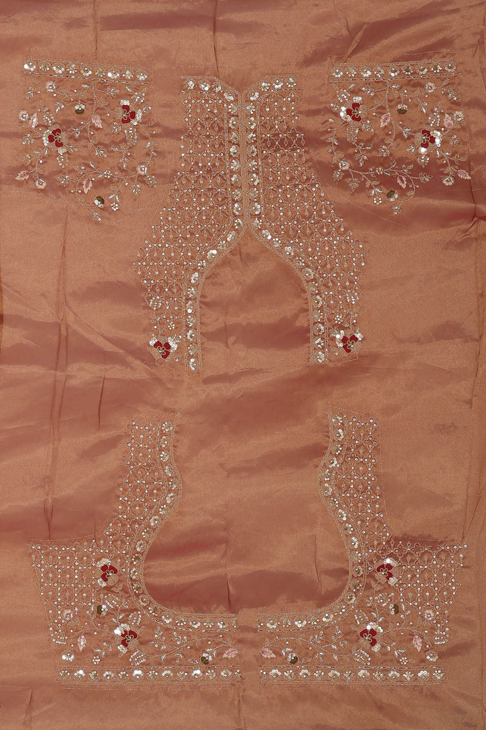 Image of Banarasi Tissue Organza Dark Peach Saree