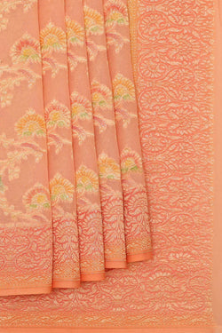 Image of Banarasi Georgette Peach Saree