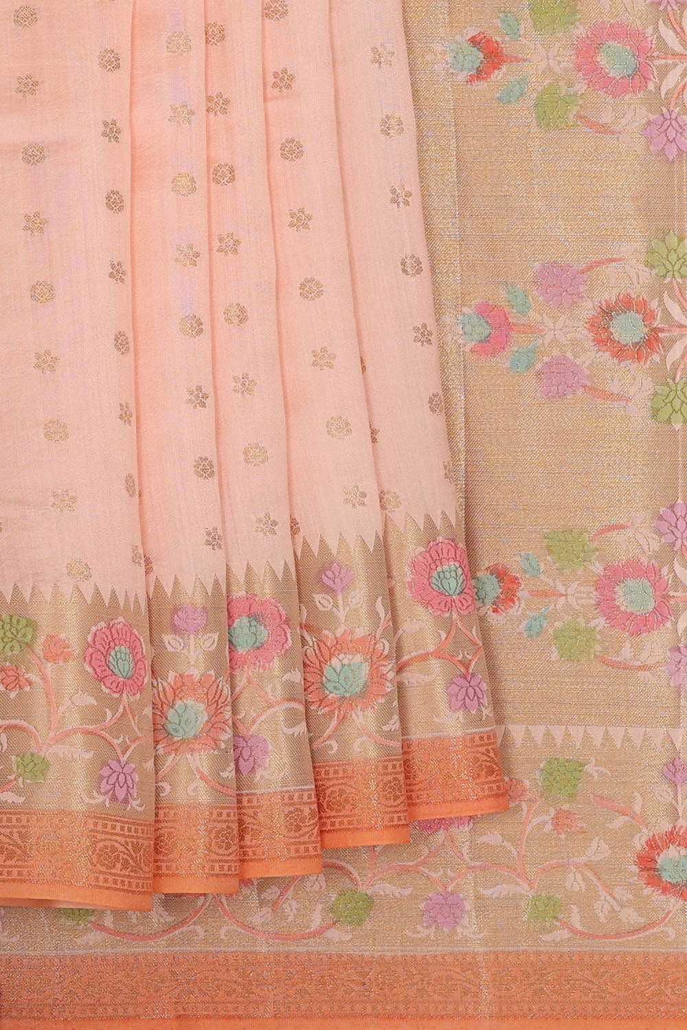 Image of Light Peach Silk Saree