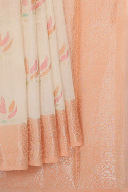 Image of Cream Silk Saree