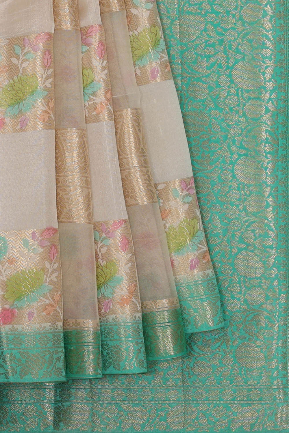 Cream Silk Saree