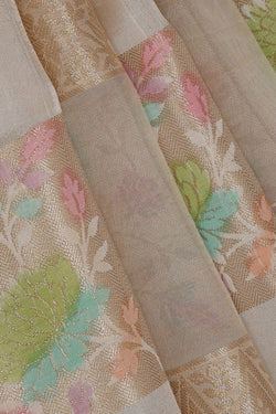 Image of Cream Silk Saree