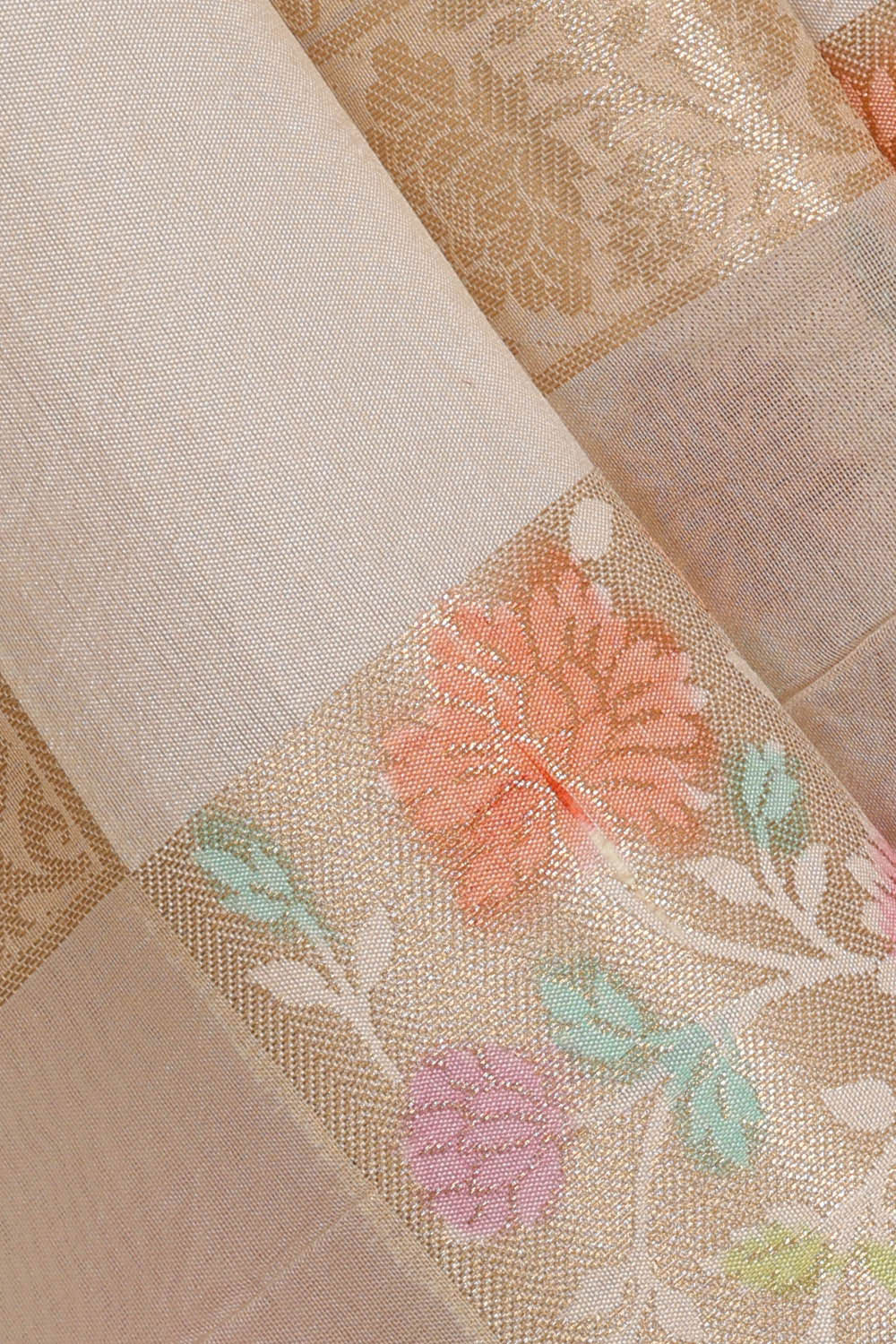 Image of Cream Silk Saree