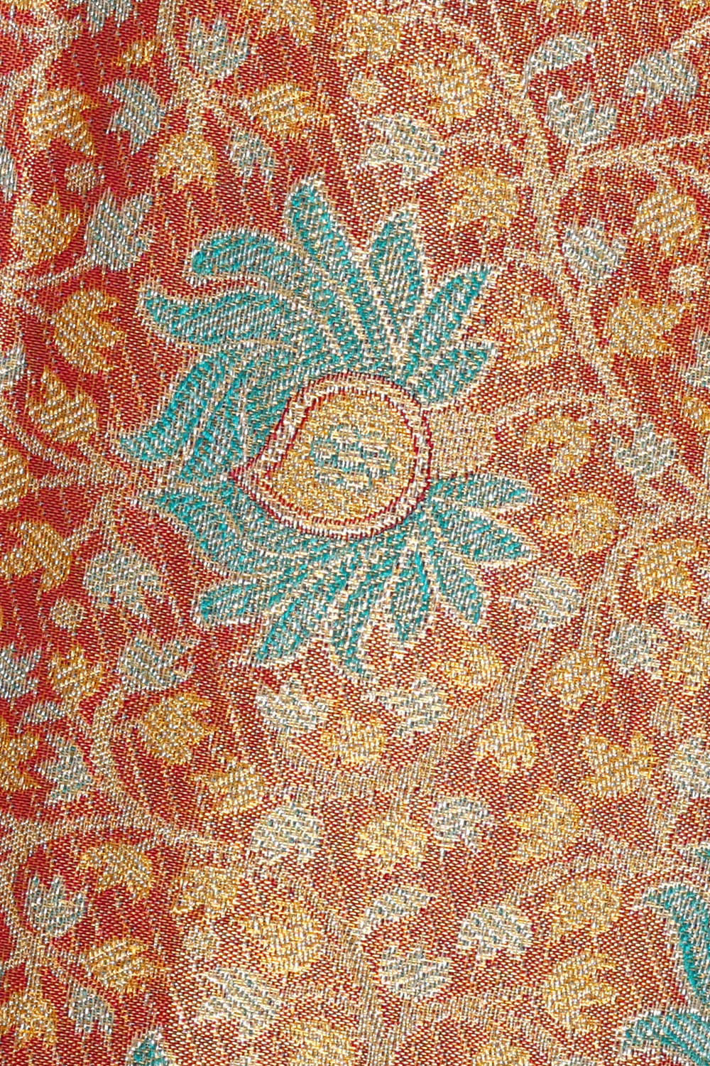 Image of Kanchipattu Dull Red Tissue Brocade Saree