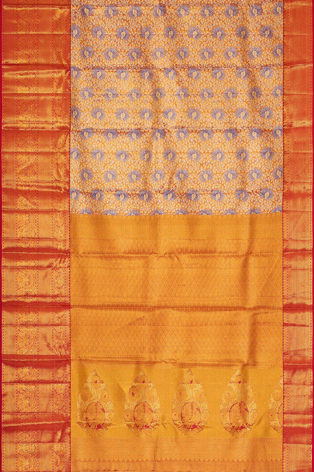 Image of Kanchipattu Dull Red Tissue Brocade Saree