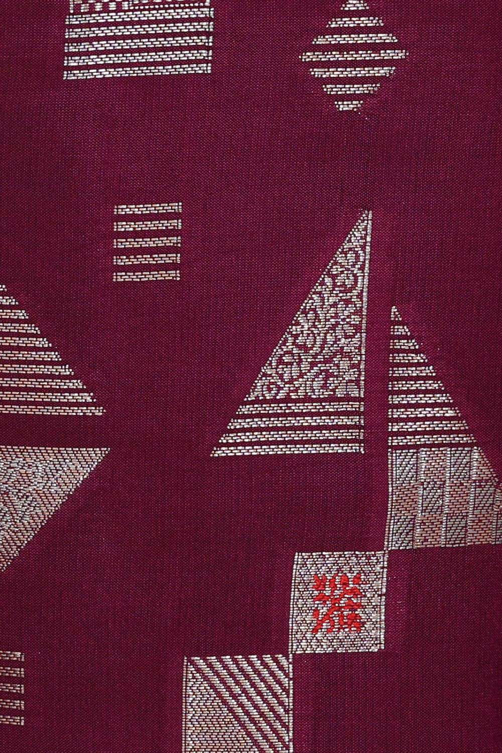 Wine Red Silk Saree