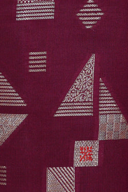 Image of Wine Red Silk Saree
