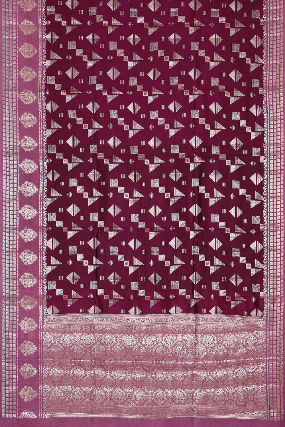 Wine Red Silk Saree