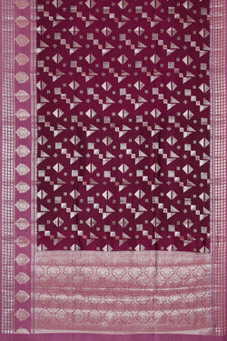Image of Wine Red Silk Saree