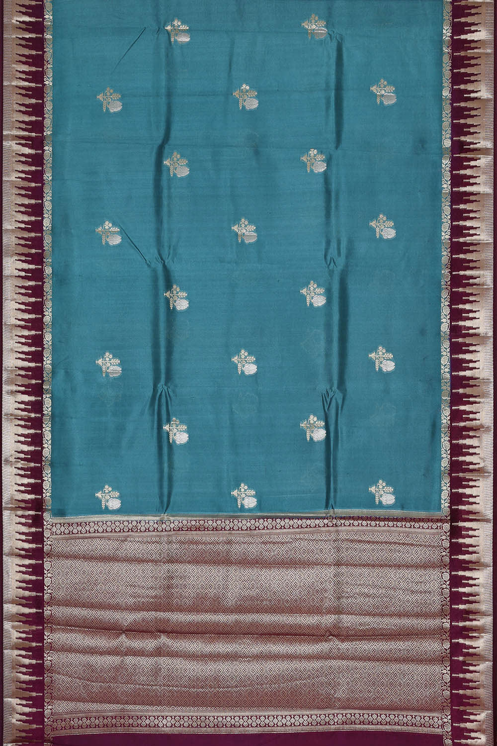Ocean Blue Silk Saree
