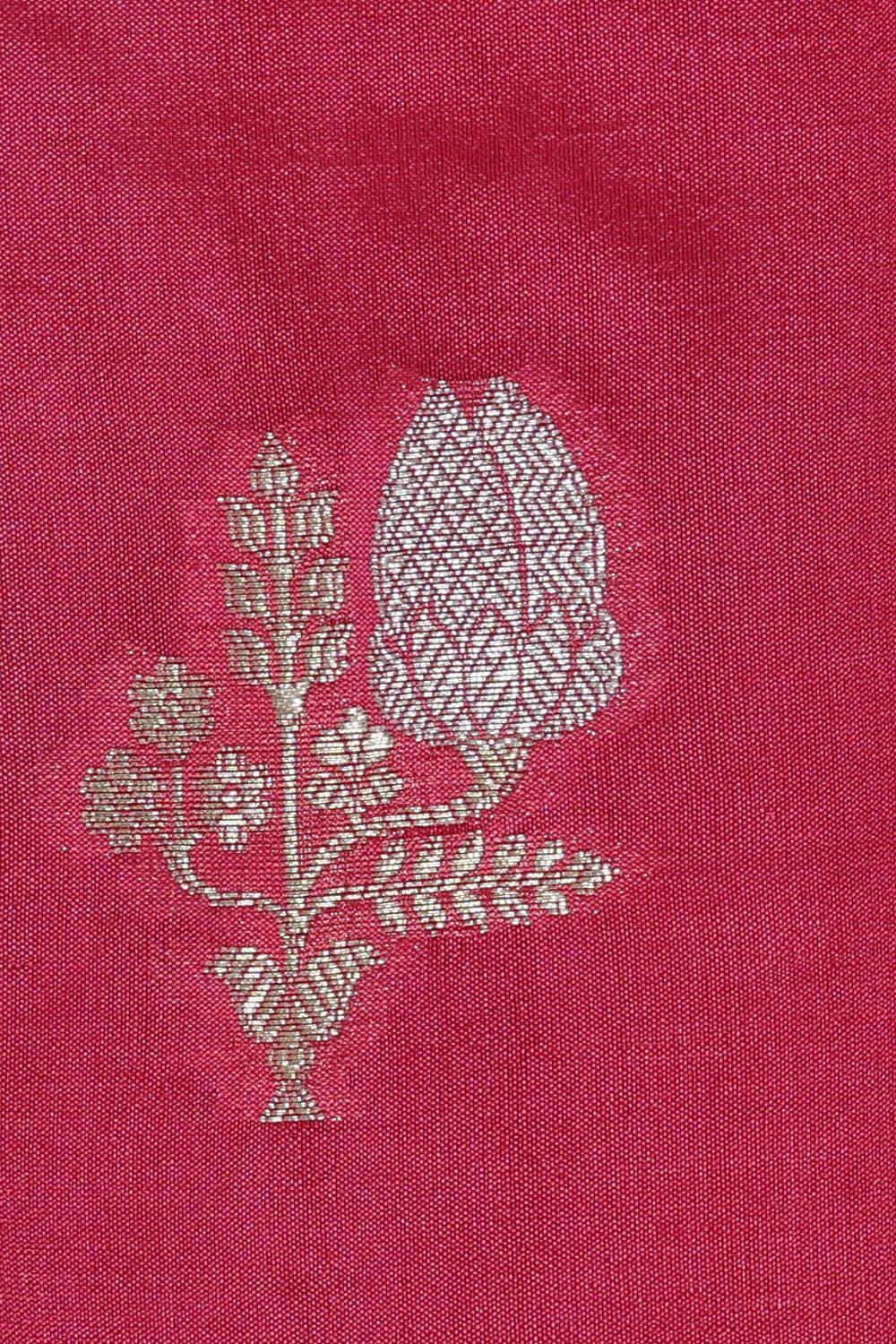 Pinkish Red Silk Saree