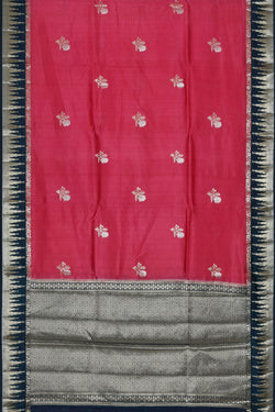Image of Pinkish Red Silk Saree