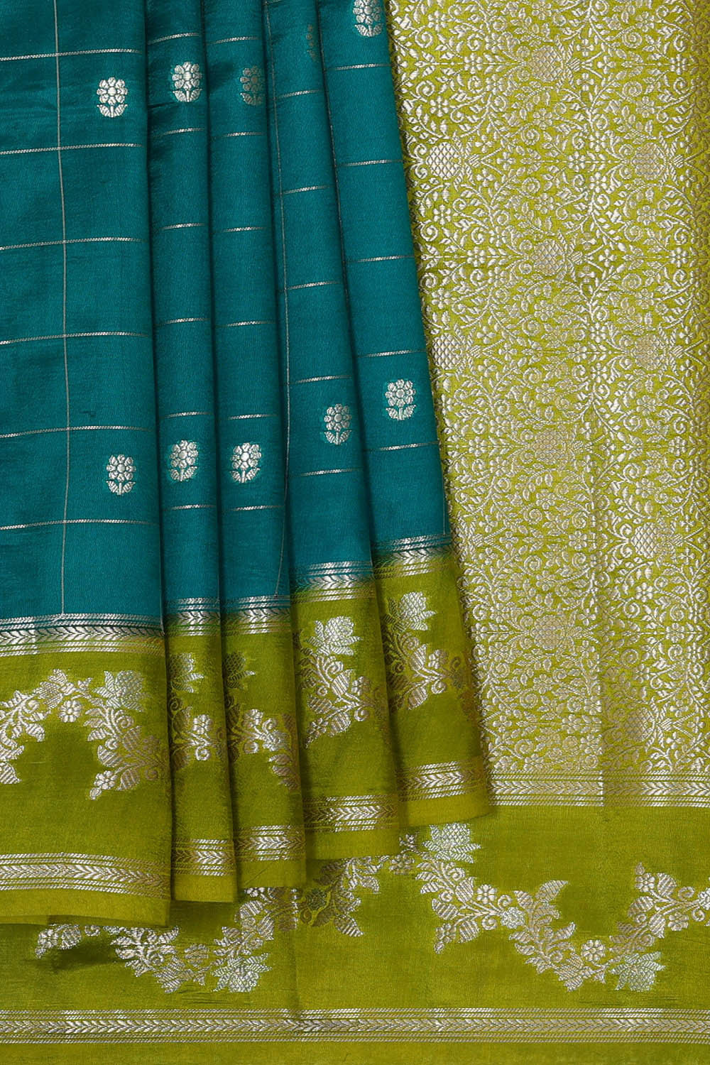 Peacock Blue Silk Saree