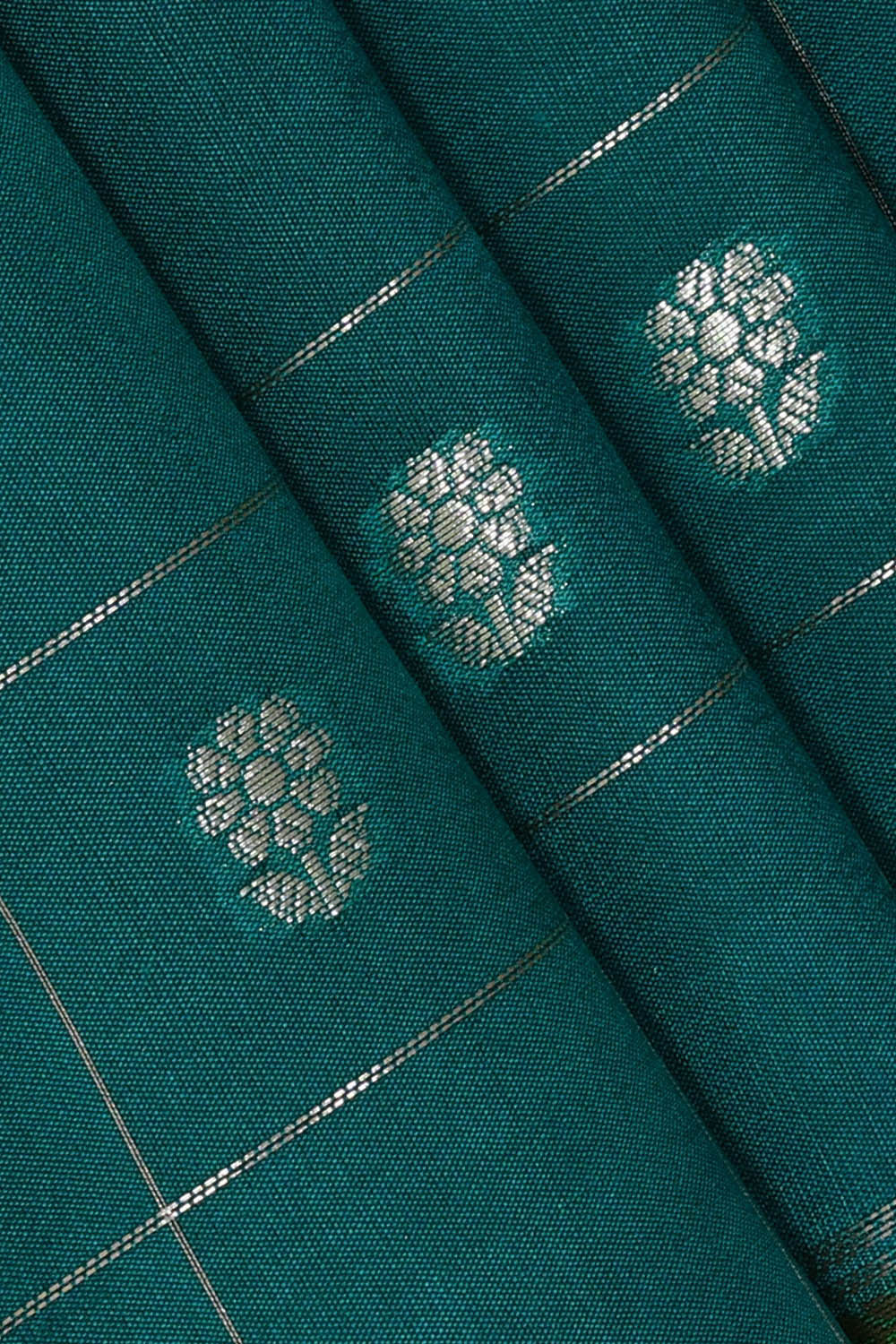 Peacock Blue Silk Saree