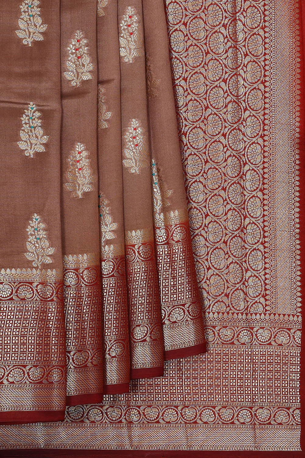 Image of Light Brown Silk Saree