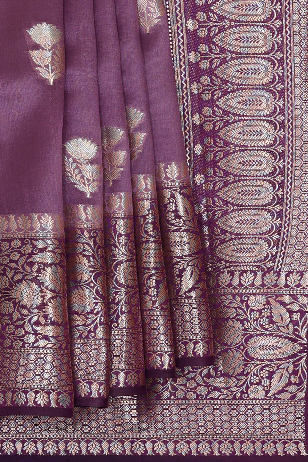 Dark Lavender Silk Saree