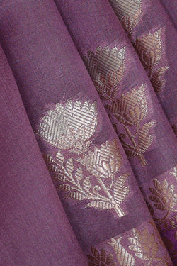 Image of Dark Lavender Silk Saree