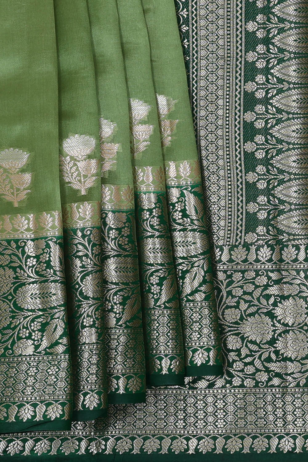 Pista Green Silk Saree