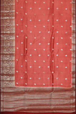 Image of Dark Peach Silk Saree