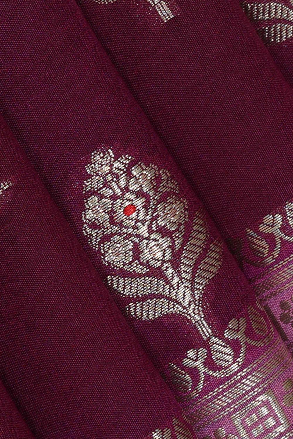 Wine Red Silk Saree