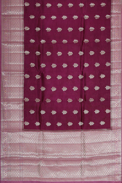 Image of Wine Red Silk Saree