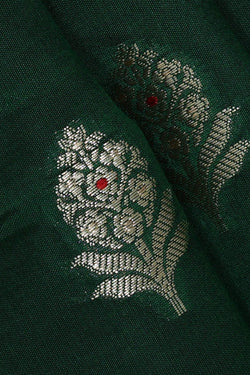 Image of Bottle Green Silk Saree