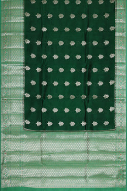 Image of Bottle Green Silk Saree
