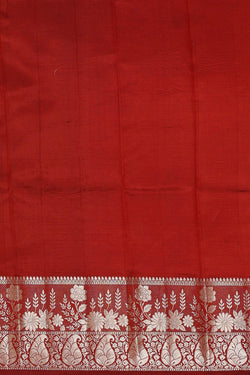 Image of Orange Red Silk Saree