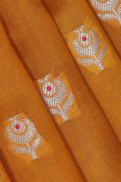 Image of Mustard Yellow Silk Saree