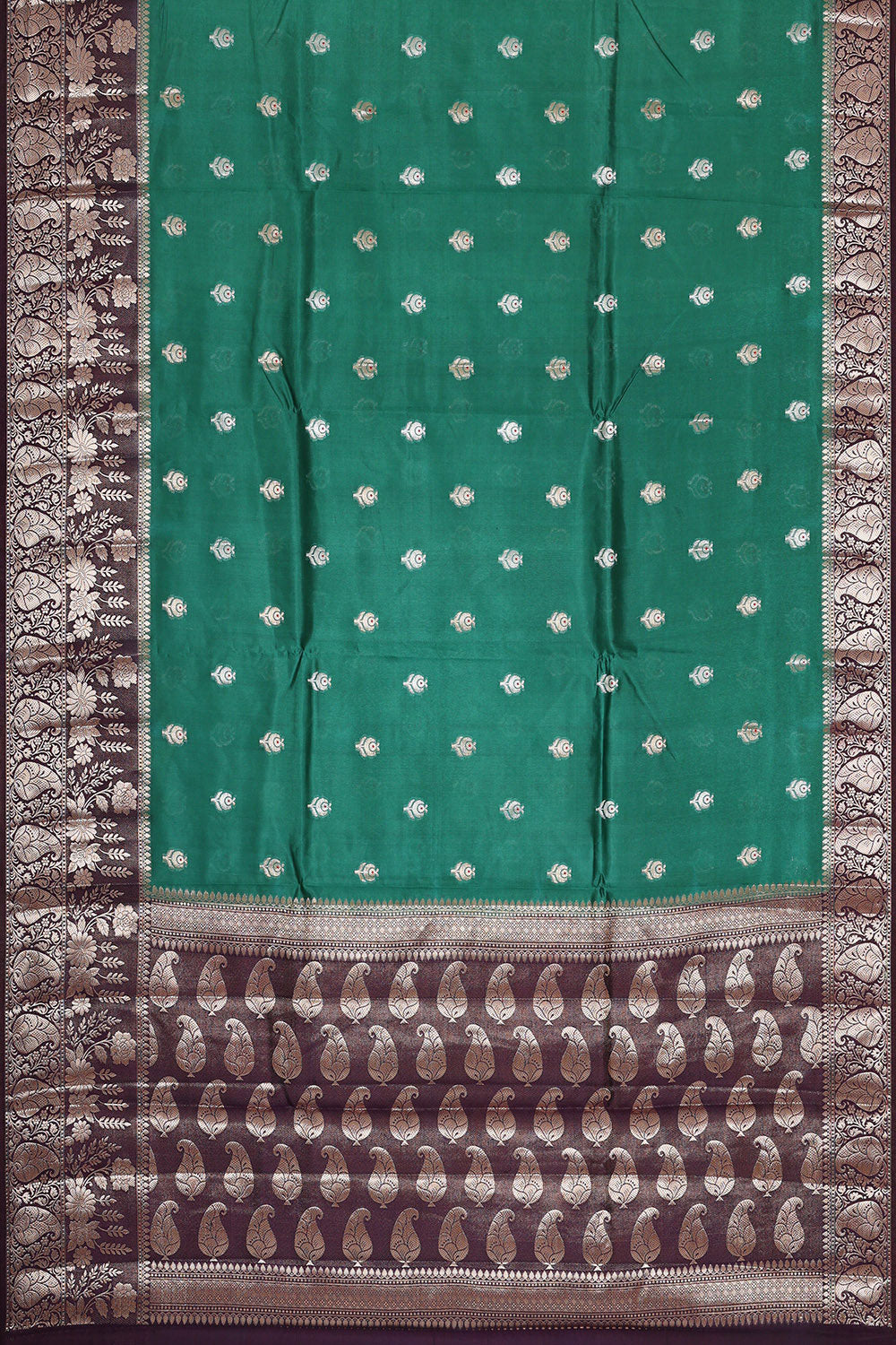 Image of Jade Green Silk Saree