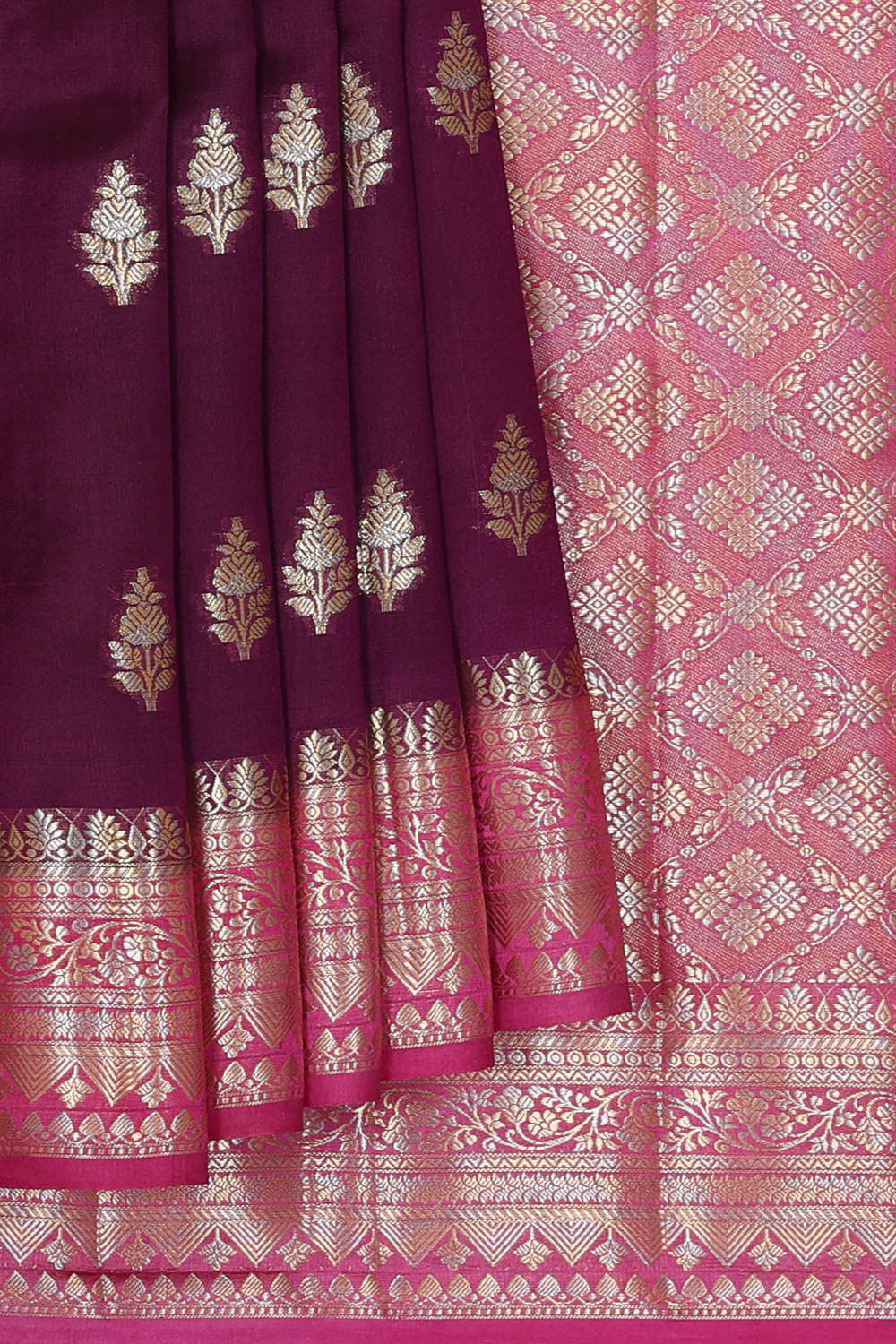 Violet Silk Saree