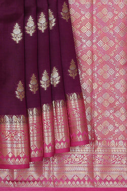 Image of Violet Silk Saree