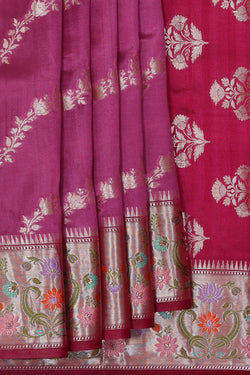 Image of Magenta Silk Saree