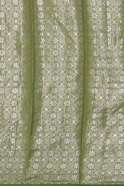 Image of Pista Green Silk Saree