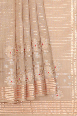 Image of Dull Peach Silk Saree