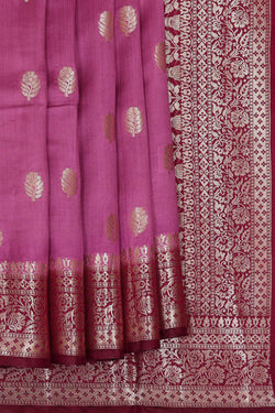 Image of Lavender Pink Silk Saree