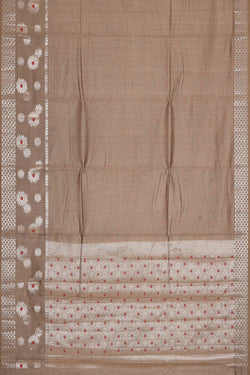 Image of Dark Cream Silk Saree