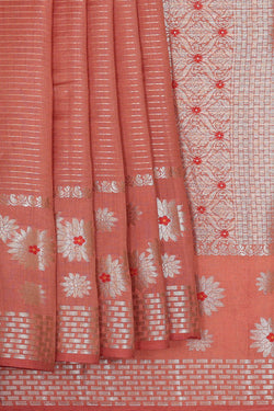 Image of Peach Silk Saree