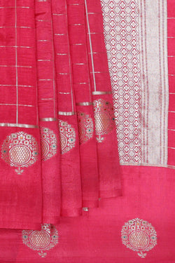 Image of Reddish Pink Silk Saree