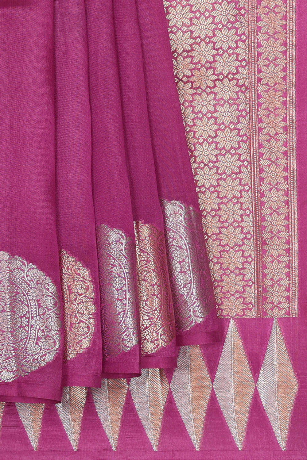 Image of Rose Pink Silk Saree