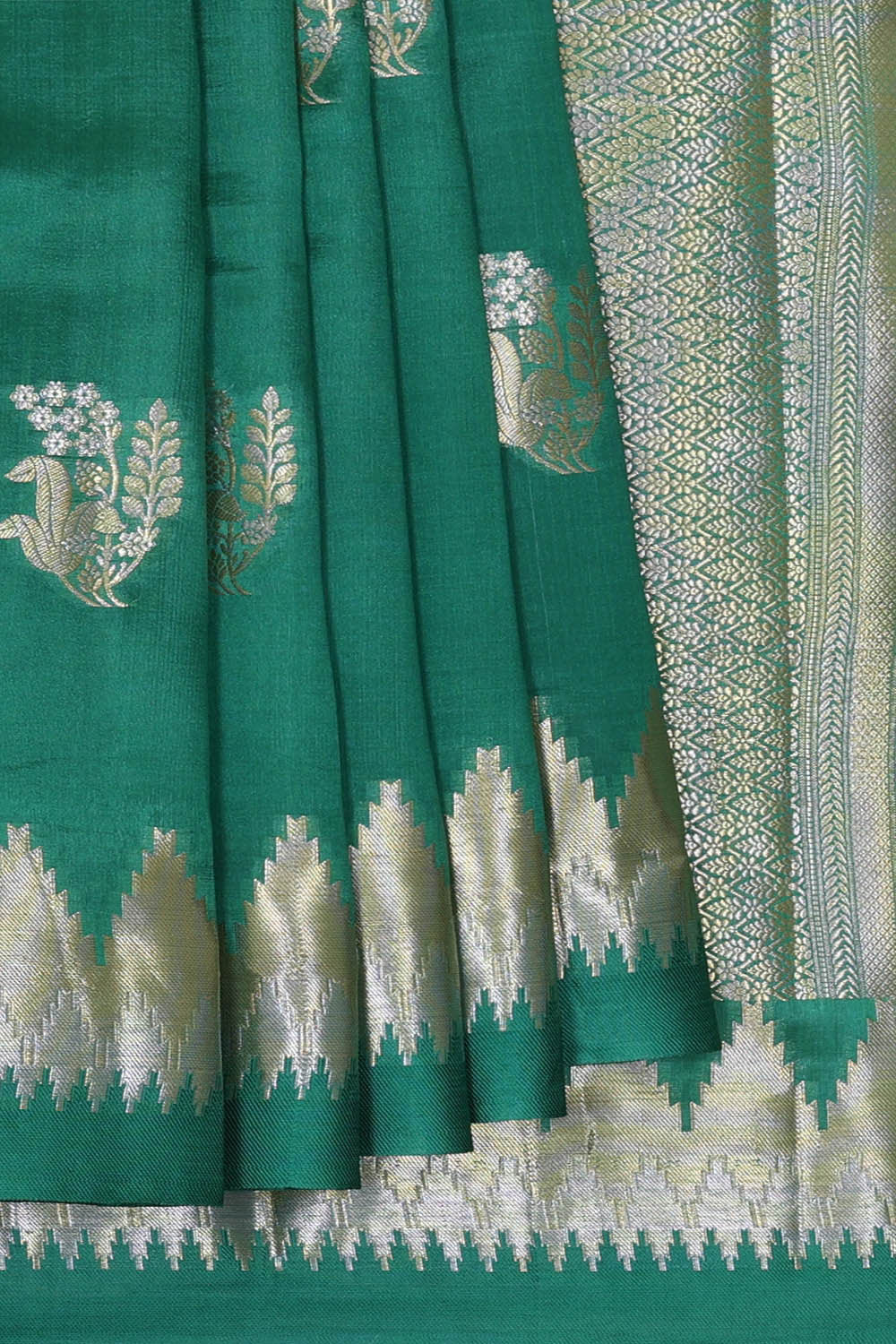 Teal Green Silk Saree