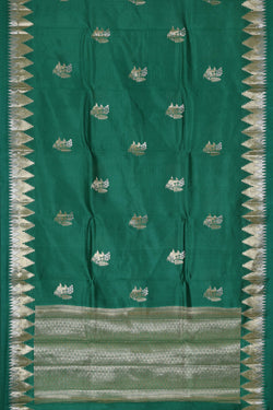 Image of Teal Green Silk Saree