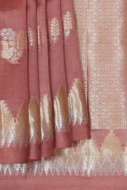 Image of Onion Pink Silk Saree