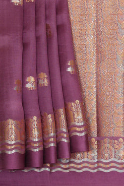 Image of Dark Lavender Silk Saree
