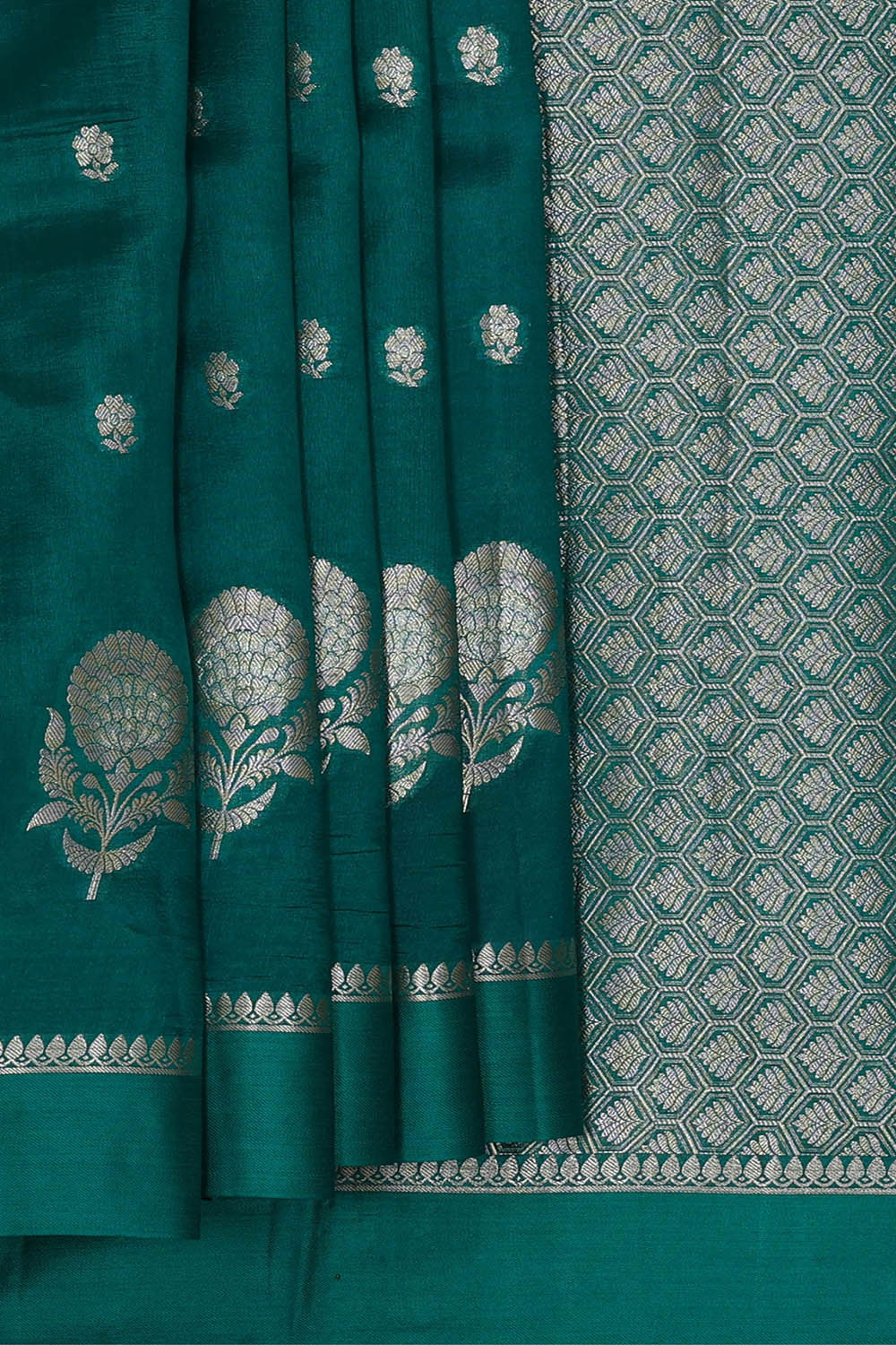 Teal Green Silk Saree
