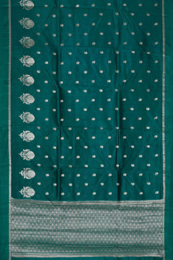 Image of Teal Green Silk Saree