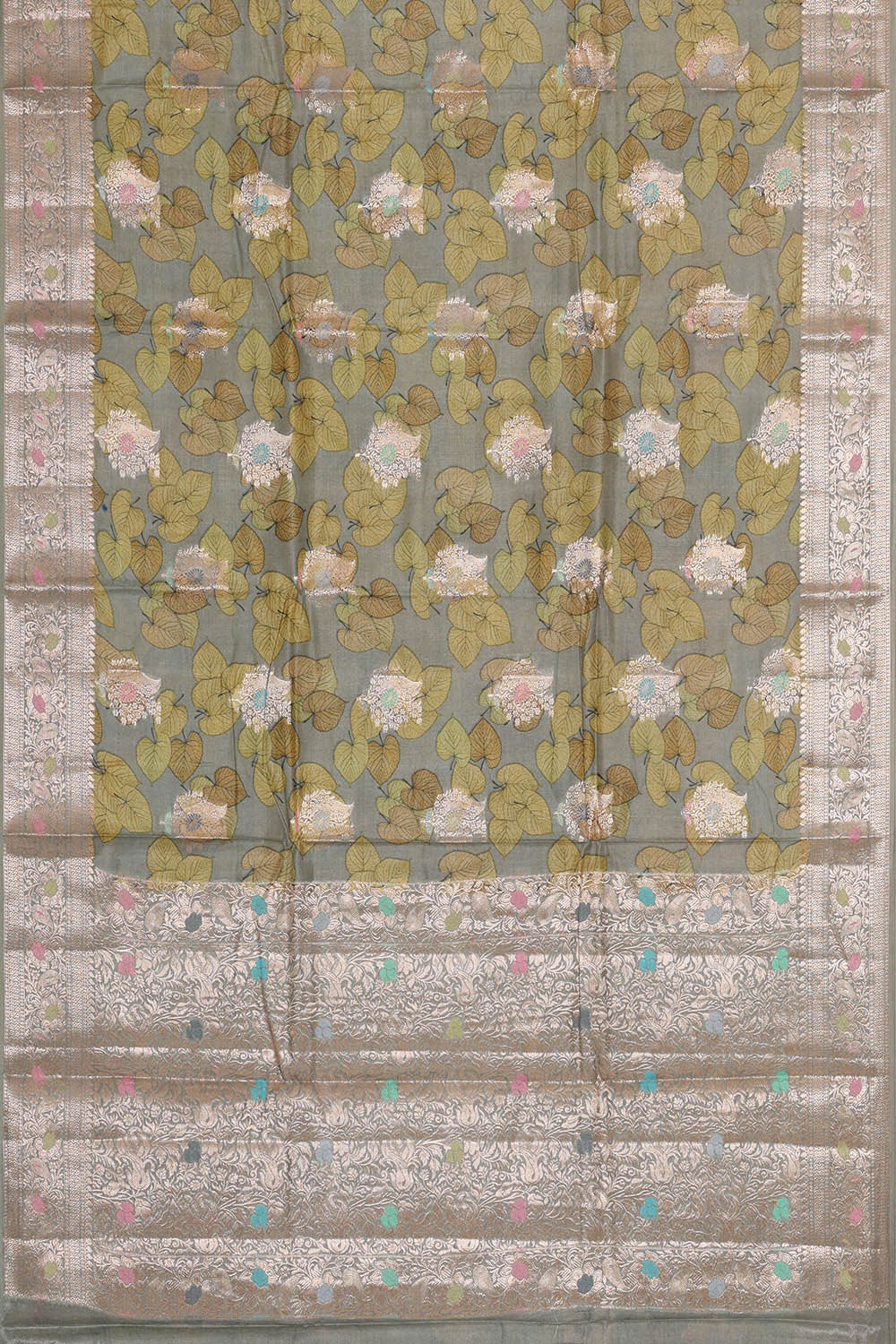 Image of Grey Silk Saree