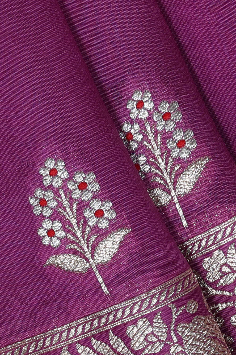 Dark Magenta Silk Saree