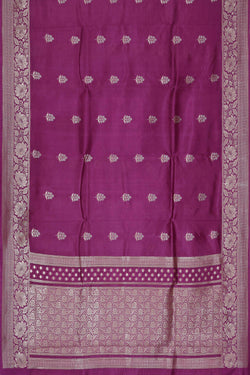 Image of Dark Magenta Silk Saree